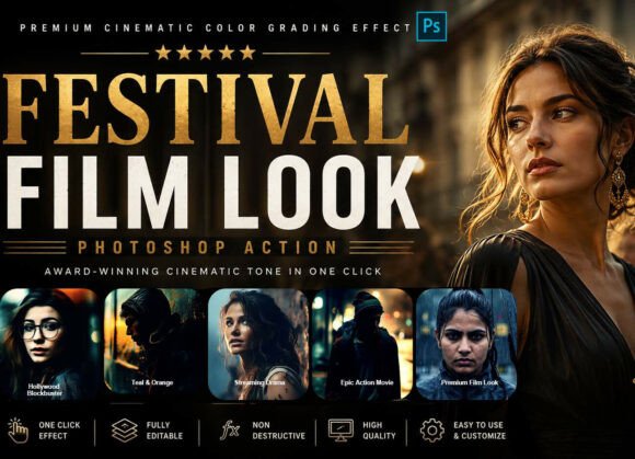 Download Festival Film Look Photoshop Action - Photos Collection