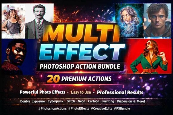 Download Multi Effect Photoshop Action Bundle - Photos Collection
